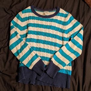 White and Blue Striped Sweater